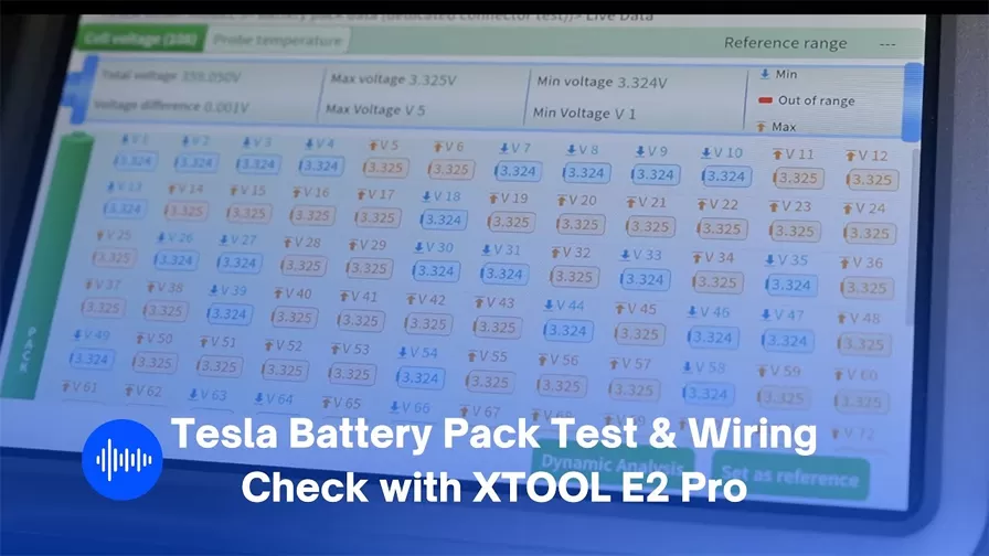 Tesla Battery Pack Test & Wiring Check with XTOOL E2 Pro