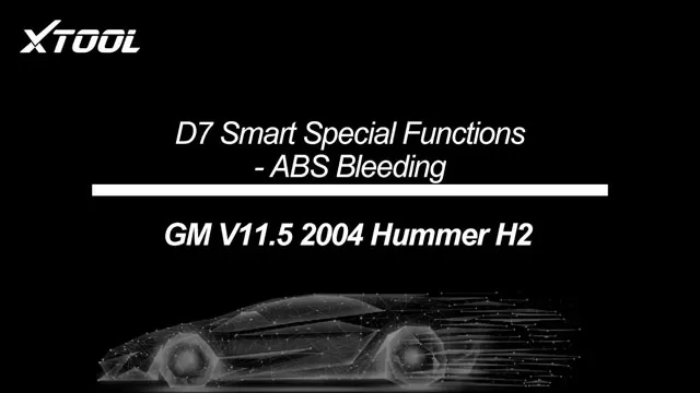 XTOOL D7 Smart Special Functions - ABS Bleeding Using GM 2004 Hummer H2