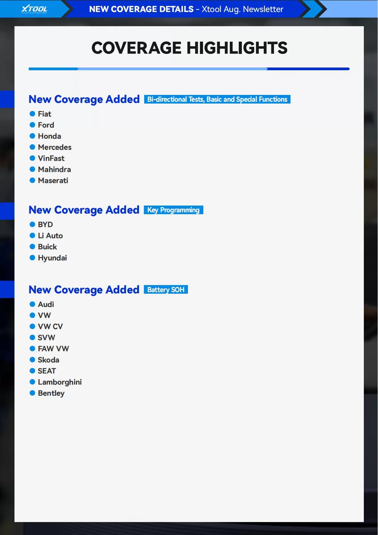 XTOOL Monthly Newsletter | 2025 Aug