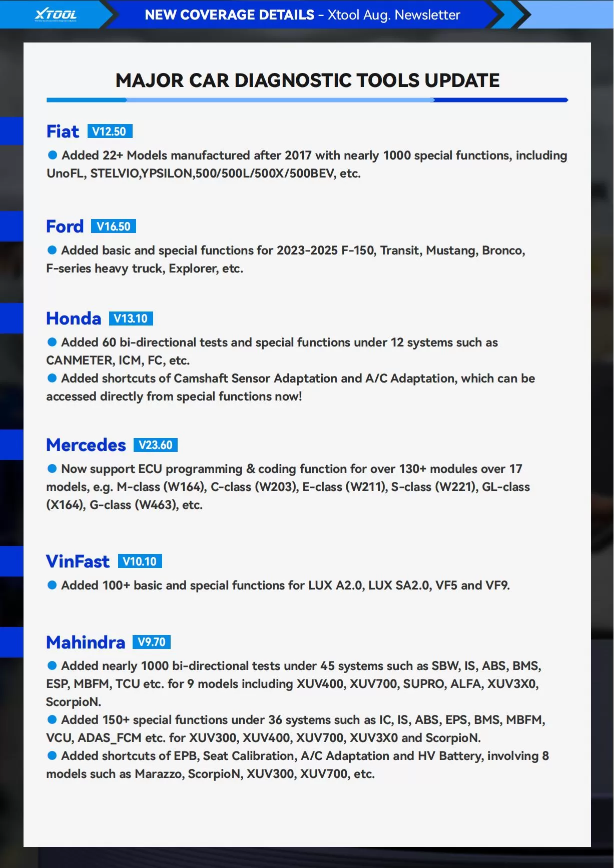 XTOOL Monthly Newsletter | 2025 Aug