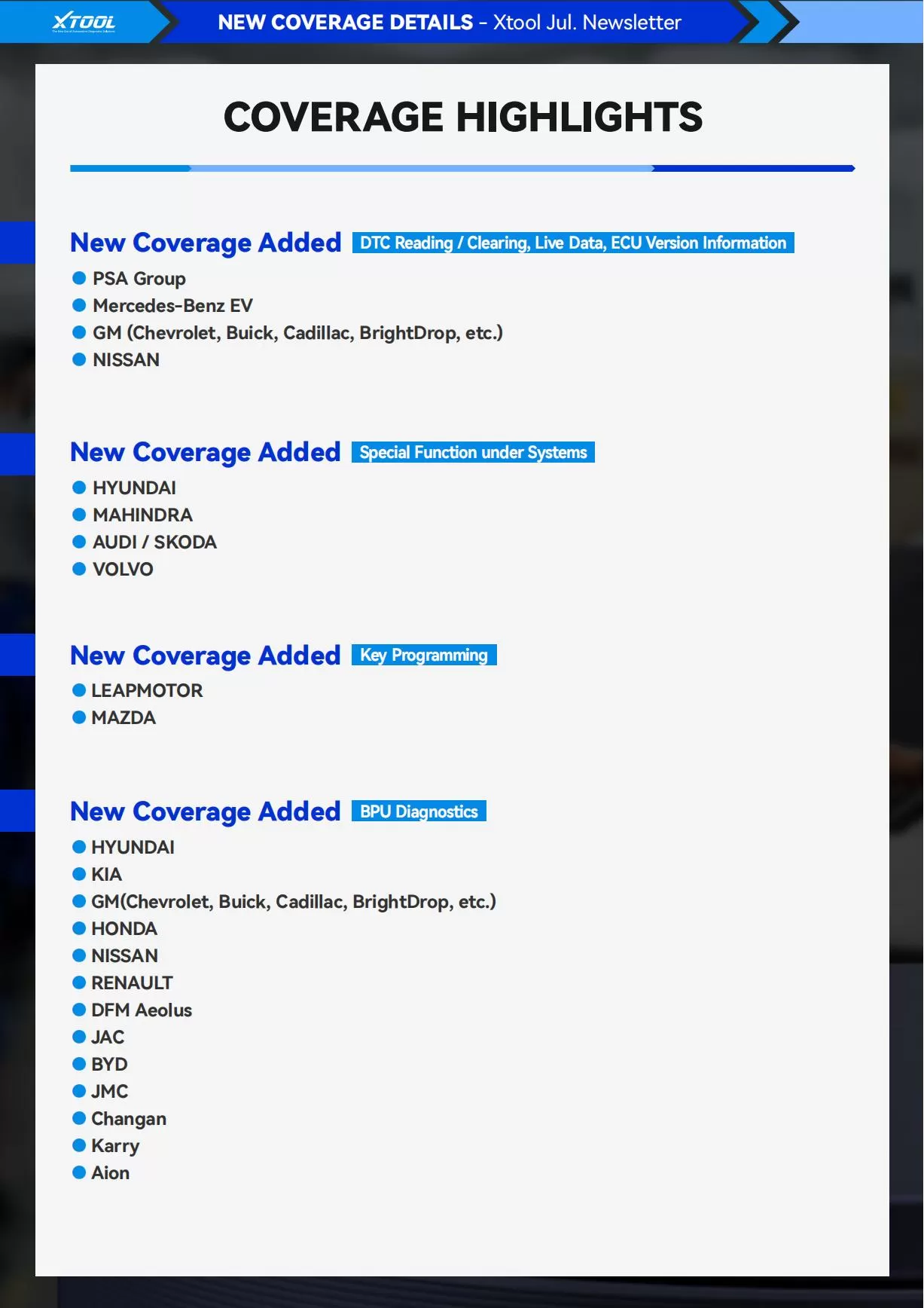 XTOOL Monthly Newsletter | 2025 Jul.