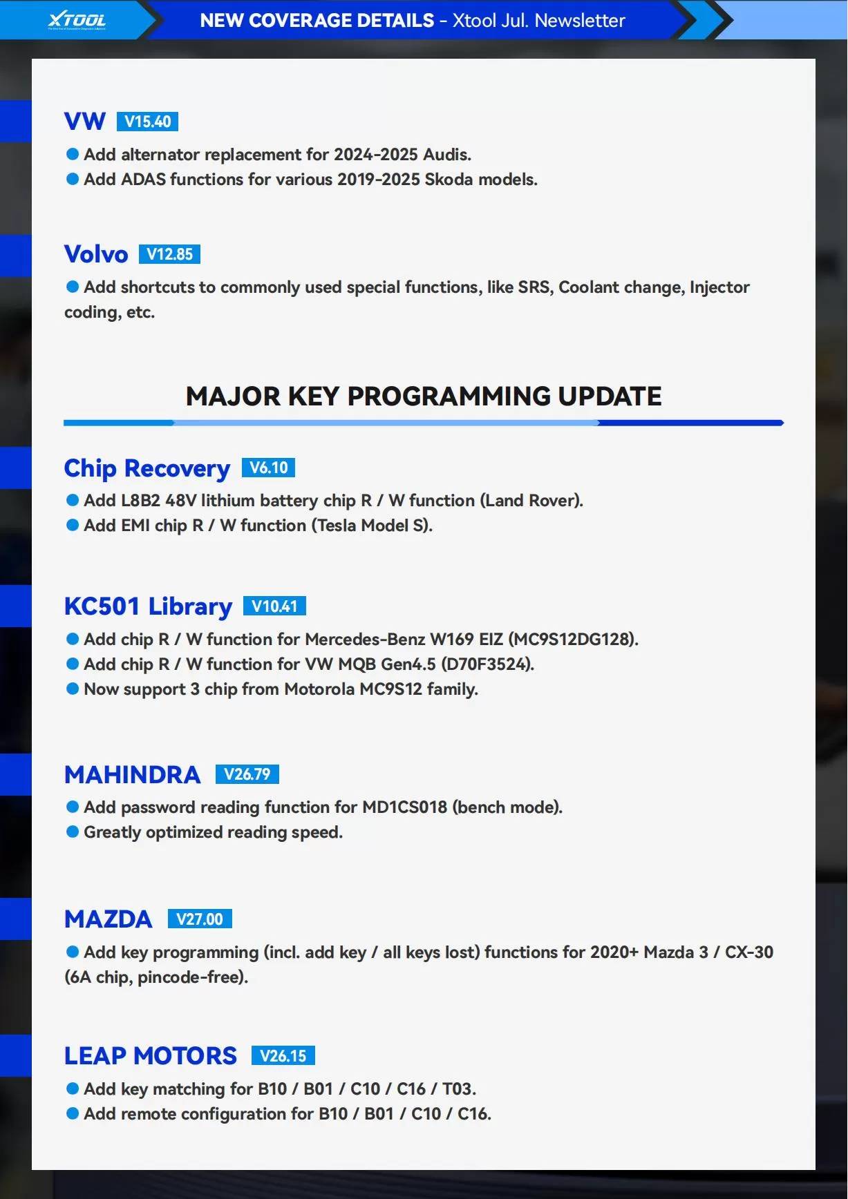 XTOOL Monthly Newsletter | 2025 Jul.