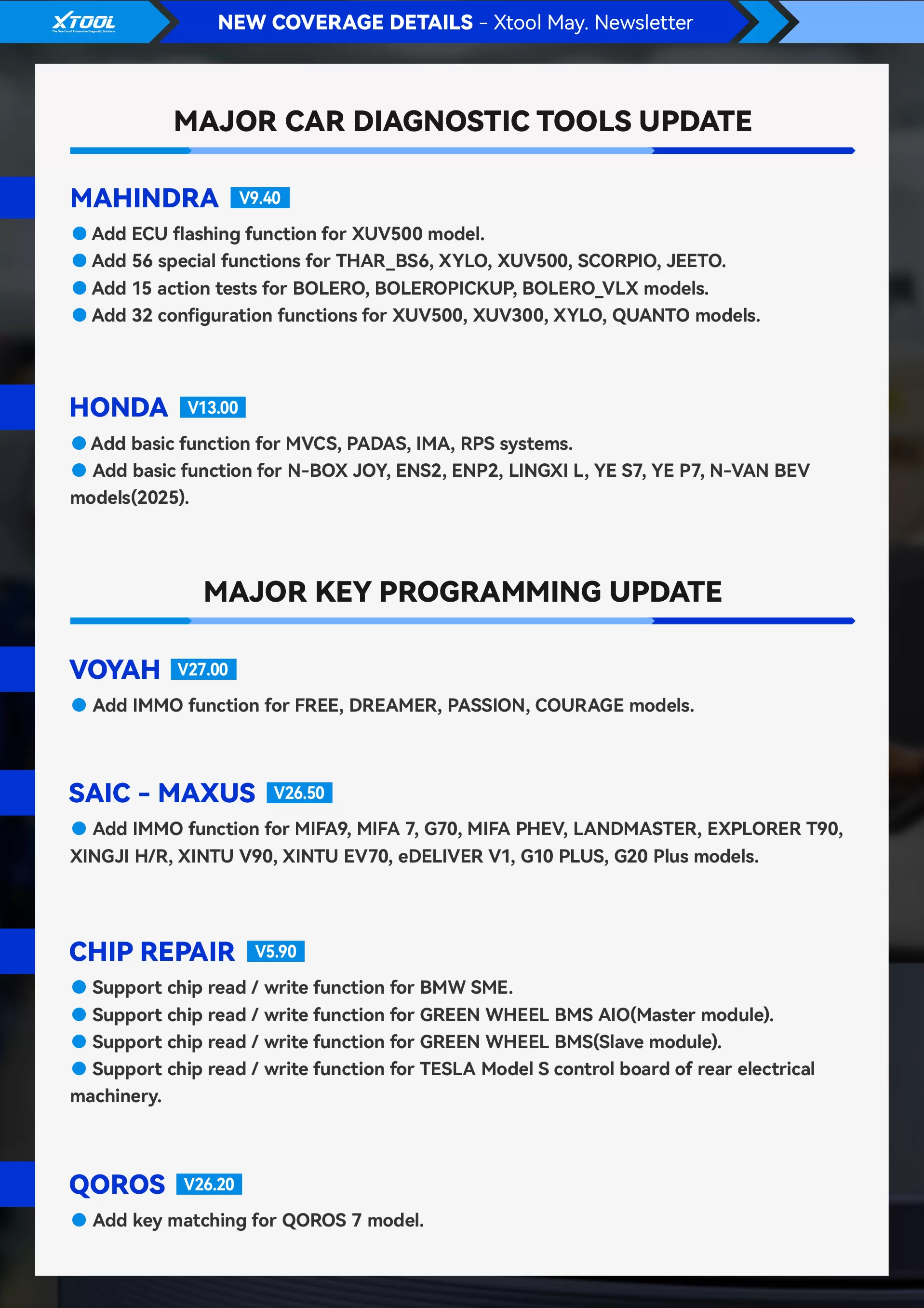 XTOOL Monthly Newsletter | 2025 May.