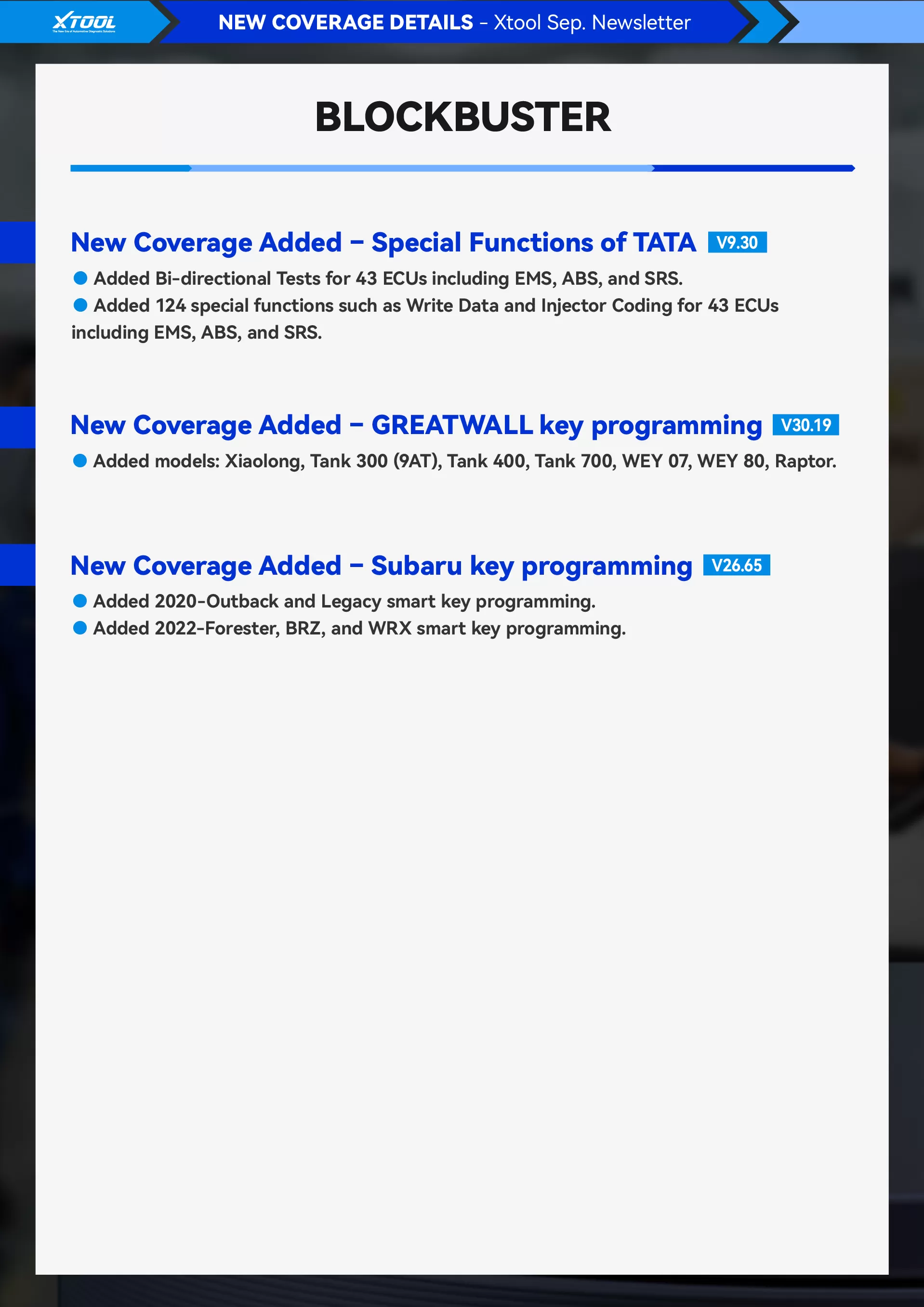 XTOOL Monthly Newsletter | 2025 Sep